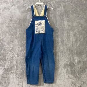 Vintage Kids corduroy / Sherpa upper lined overalls raccoon panel 4T snag
